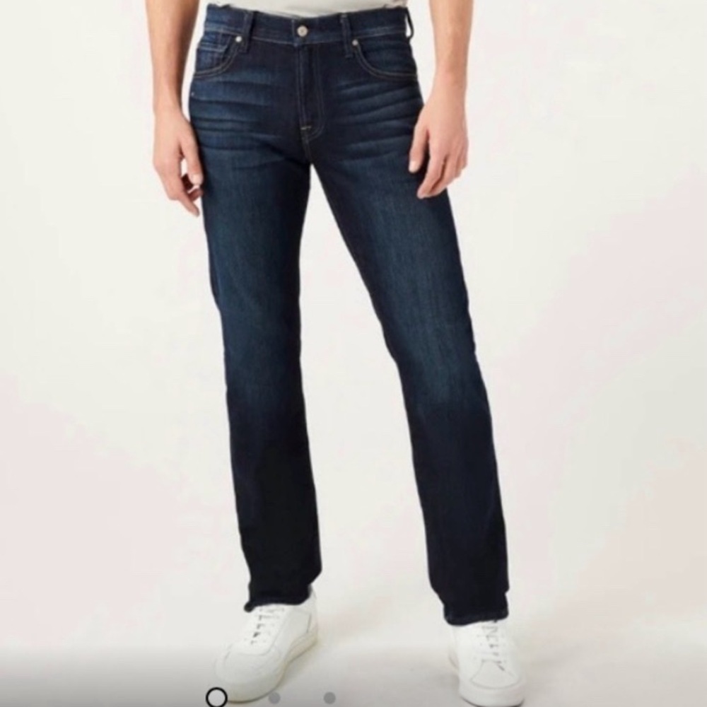 7 For All Mankind Men's Straight Jeans - Dark Blue